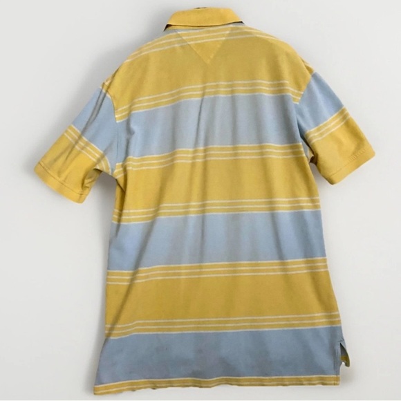 Tommy Hilfiger Pastel Blue And Yellow Stripped Polo Shirt Men’s Size XL- EUC - Picture 2 of 9